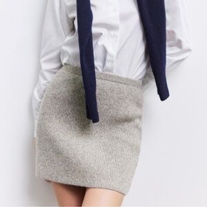Zara Wool Blend Knit Mini Skirt